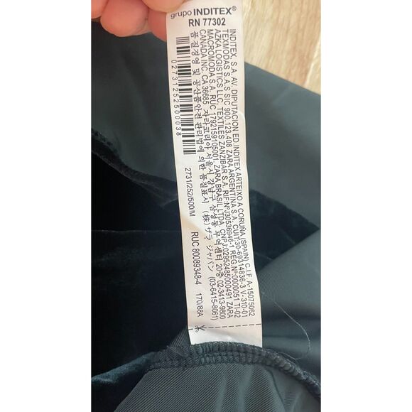 ZARA Woman Emerald Velvet Pullover Belted Knee Length Dress Size Medium - Picture 11 of 12